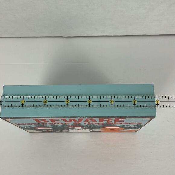 Beware Wet Paws & Dog Kisses Sign Decor Box Holiday Winter Christmas Rustic - Picture 5 of 6